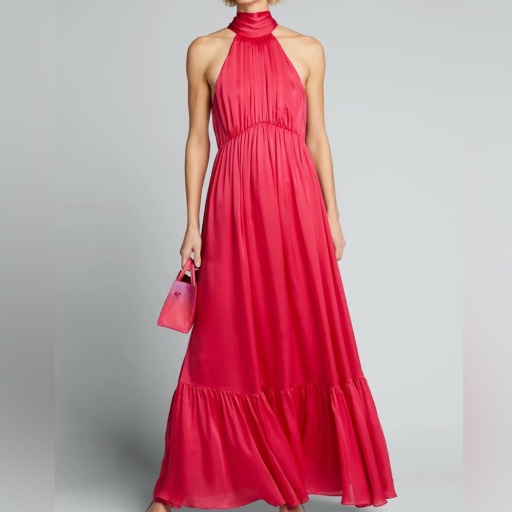 Elegant Pink Halter Maxi Dress - Zimmerman